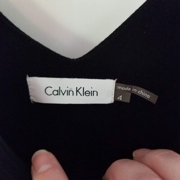 Calvin Klein Women’s Black Maxi Dress, Sleeveless, Sz 4 / Sm, Stretchy - Picture 4 of 7
